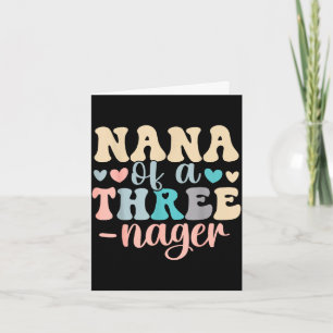 Cartão Nana de um threenager aniversário de 3 anos famíli