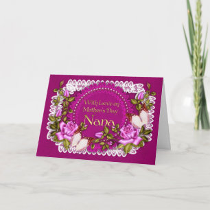 Cartão Nana, Mother's Day Greeting Card With Lace Effect
