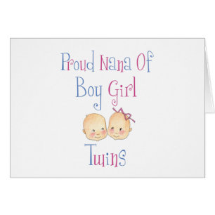 Cartão Nana orgulhosa de gêmeos da menina do menino