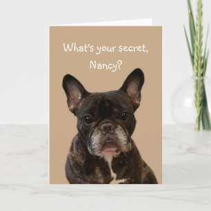 Cartão Nancy French Bulldog Shakespeare Feliz Aniversário
