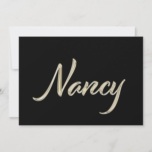 Cartão Nancy white gold Handwriting Karte (Frente)