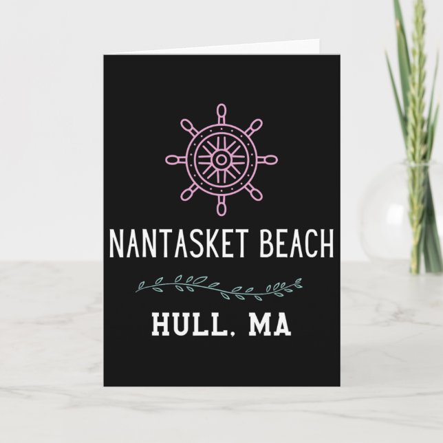 Cartão Nantasket Beach Trendy Hull Machusetts Vacation Tr (Frente)