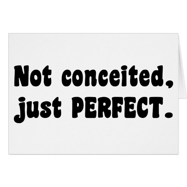 Cartão Não Concebido, Apenas Perfeito (Frente Horizontal)