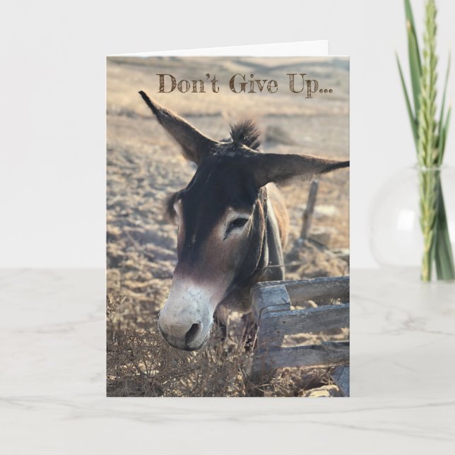 Cartão Não dê acima. Inspirador (Frente)