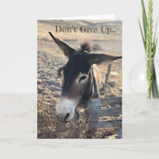 Cartão Não dê acima. Inspirador