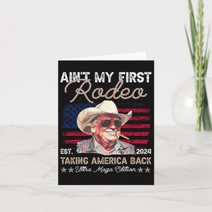 Cartão Não é o meu primeiro Rodeio Oeste, o Cowboy Engraç