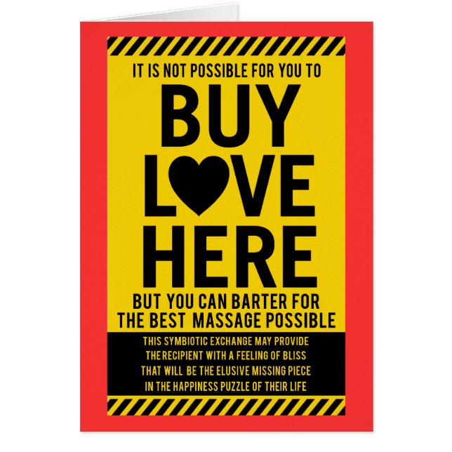 Cartão Não é possível para você COMPRAR aqui o AMOR (Frente)