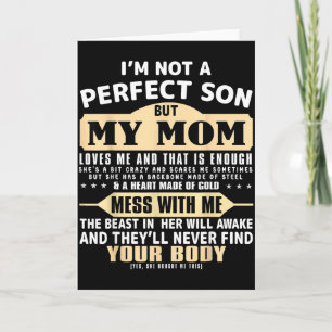 Cartão Não é um filho perfeito, mas a mãe ama os homens d