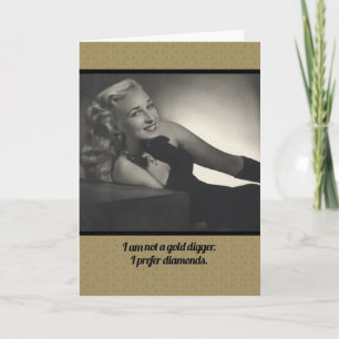 Cartão Não é uma placa de nota Dourada Digger Funny Vinta
