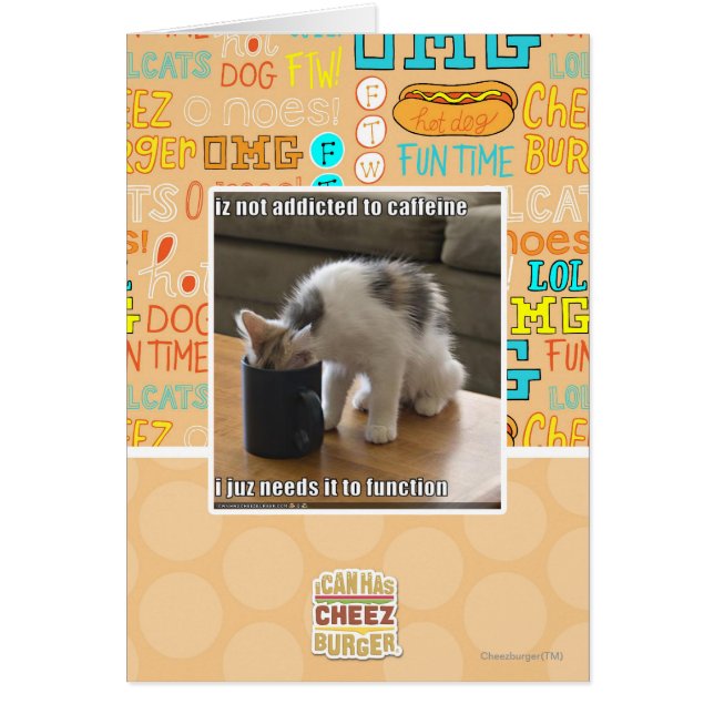 Cartão Não é viciado em cafeína (Frente)