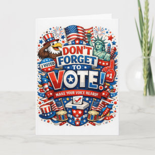 Cartão Não Esqueça de Votar! Celebração Patriótica