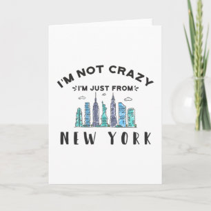 Cartão Não estou louco, sou apenas de Nova York