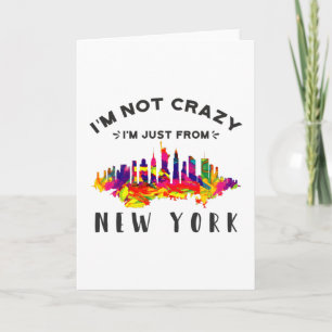 Cartão Não estou louco, sou apenas de Nova York