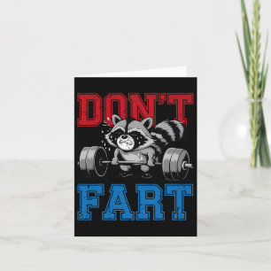 Cartão Não Fart Funny Raccoon Gym Malhação Weigh