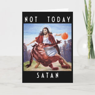 Cartão Não Hoje Satã Jesus Vs Satã Em Bysketbyll
