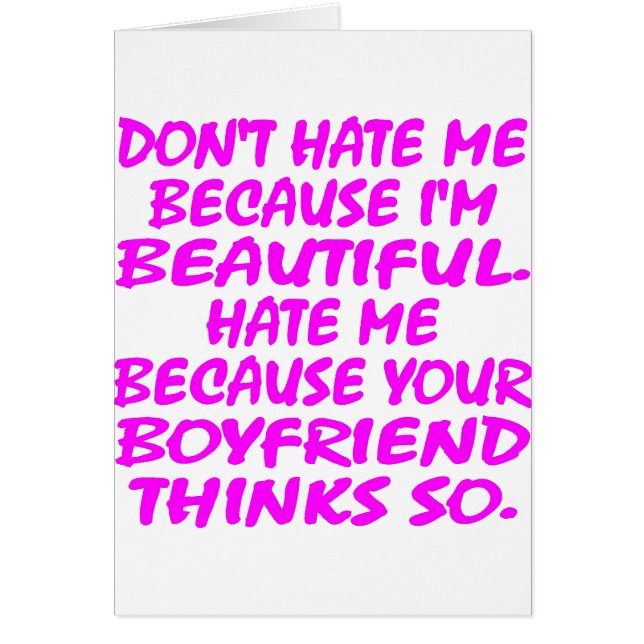 Cartão Não me deie porque eu sou bonito (Frente)