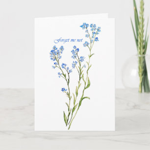 Cartão Não me esqueças Flor de Jardim Aquarela Personaliz