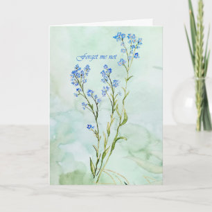 Cartão Não me esqueças Flor de Jardim Personalizada Aquar