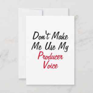 Cartão Não Me Faça Usar Minha Voz de Produtor 