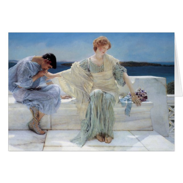 Cartão Não me pergunte mais por Sir Lawrence Alma Tadema (Frente Horizontal)