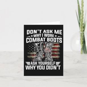 Cartão Não Me Pergunte Por Que Eu Vesti Boots Combat Perg