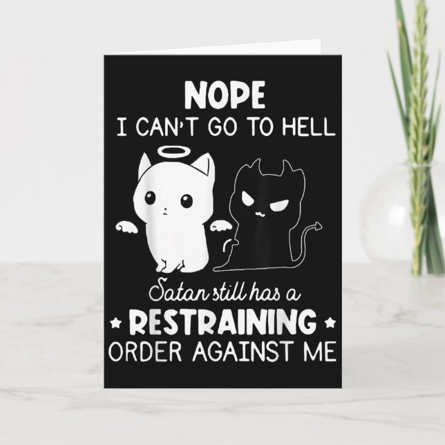 Cartão Não, não posso ir para o inferno, Satanás ainda te (Frente)