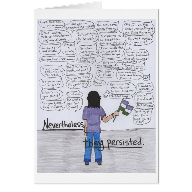 Cartão Não obstante, persistiram (Frente)