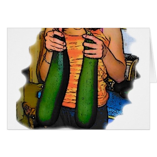 Cartão Não odeie meus abobrinhas "Z duplo"! (Frente Horizontal)