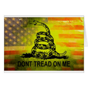 Cartão Não pise em mim a bandeira americana da bandeira