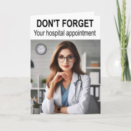 Cartão Não se esqueça da consulta ao hospital.