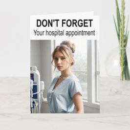 Cartão Não se esqueça da consulta ao hospital.