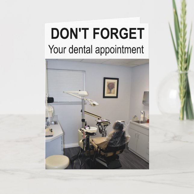 Cartão Não se esqueça da sua consulta dentária. (Frente)