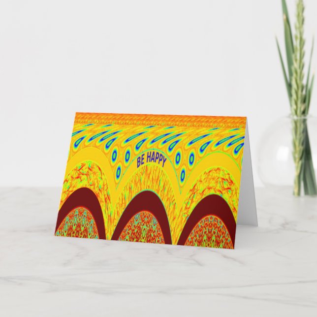 Cartão Não se preocupe, seja Impressão de arte feliz (Frente)