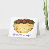 Não se sinta péssimo e engraçado para o Falafel.