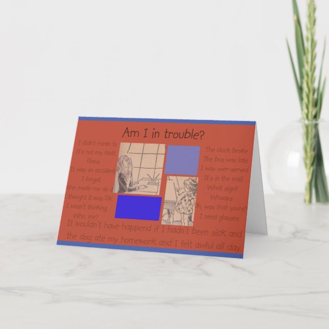 Cartão Não sei o que fiz, mas sinto muito! -Cartão (Frente)