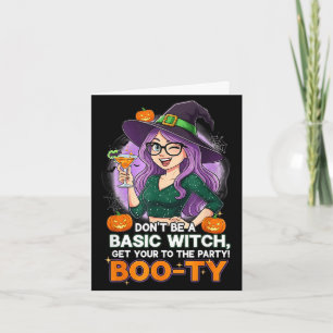 Cartão Não seja uma garota de festa de Halloween bruxa bá