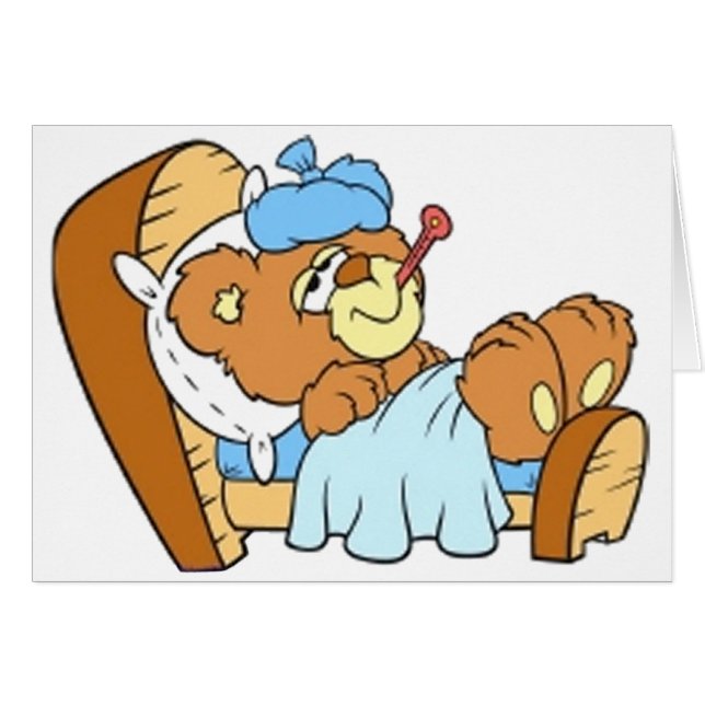 Cartão Não sentindo bem (Frente Horizontal)