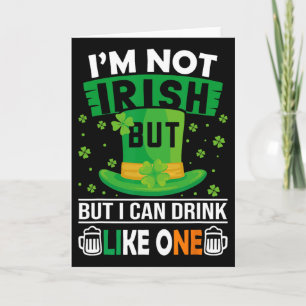 Cartão Não sou irlandês, mas posso beber como um no St Pa