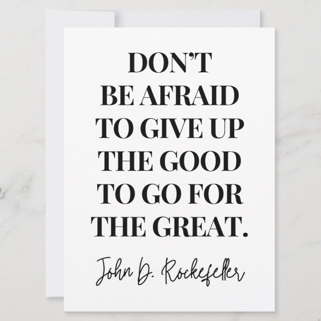 Cartão Não tenha medo de desistir do bom (Frente)