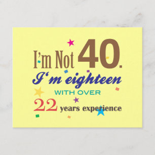 Cartão Não tenho 40 anos - Aniversário engraçado