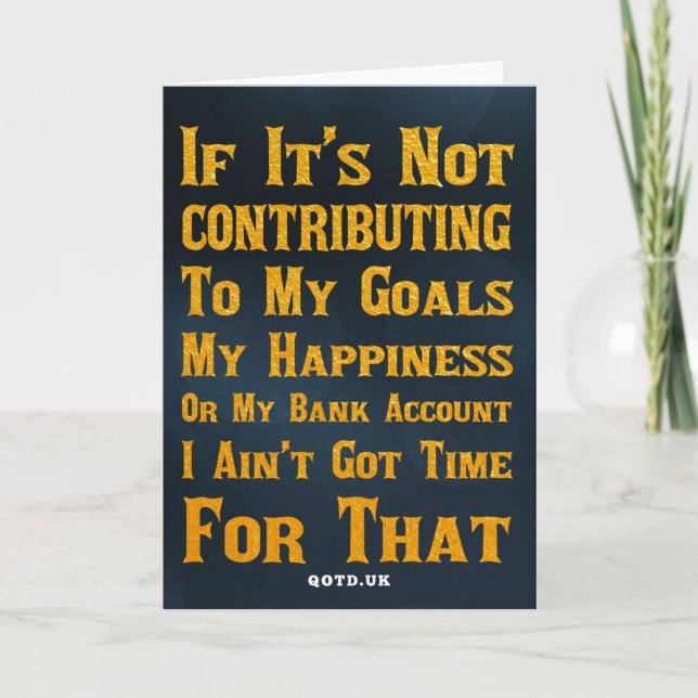 Cartão Não tenho tempo para isso (Frente)