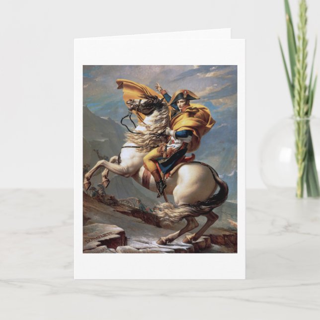 Cartão Napoleão atravessando os Alpes, Jacques-Louis Davi (Frente)