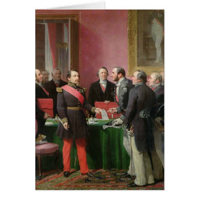 Cartão Napoleon III cede o decreto (Frente)