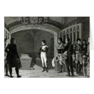 Cartão Napoleon que Meditating antes do túmulo