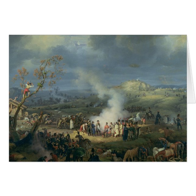 Cartão Napoleon que visita um Bivouac (Frente Horizontal)