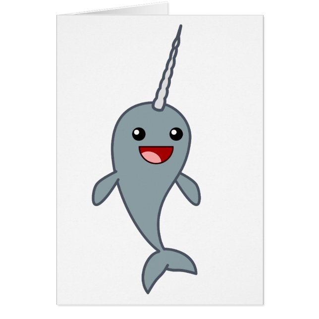 Cartão Narwhal feliz (Frente)
