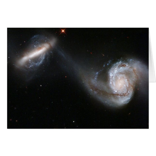 Cartão NASA - Arp87 do Par Galaxy Interagindo (Frente Horizontal)