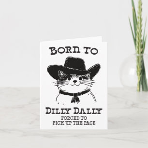 Cartão Nascer A Dilly Dally Engraçado Cowboy Cat Y2k Memó