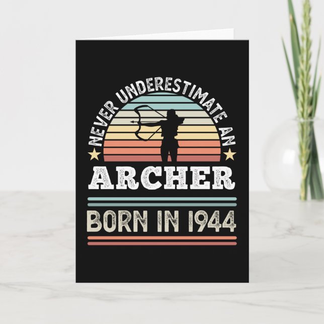 Cartão Nascer Archer 1944 80 Birthday Archery Gift (Frente)