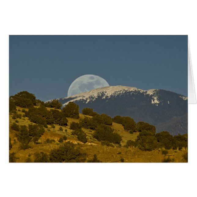 Cartão Nascer da lua sobre as montanhas Sangre de Cristo, (Frente Horizontal)